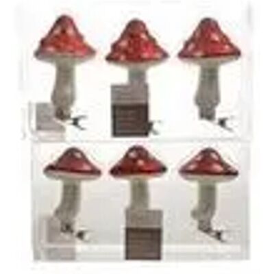 Kaemingk Baumschmuck Pilz Pilzkappe 3er Set Glaspilz Mit Clip Kaemingk Baumschmuck Pilz Pilzkappe 3er Set Glaspilz Mit Clip