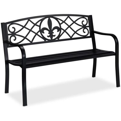 Relaxdays Gartenbank Stahl Gusseisen Schwarz Belastbar 86 cm x 127 cm x 60 cm 13,4 kg Relaxdays Gartenbank Stahl Gusseisen Schwarz Belastbar 86 cm x 127 cm x 60 cm 13,4 kg
