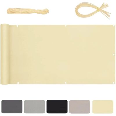 Sekey Balkonsichtschutz Polyester Blickdichte Windschutz Reißfest Beige 75x600cm Sekey Balkonsichtschutz Polyester Blickdichte Windschutz Reißfest Beige 75x600cm