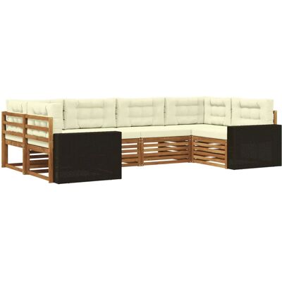 vidaXL Outdoor-Sofagarnitur mit Kissen 6 Stk Natur und Creme 3383783 vidaXL Outdoor-Sofagarnitur mit Kissen 6 Stk Natur und Creme 3383783