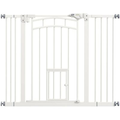 PawHut Türschutzgitter Hundeabsperrgitter Stahl PA Weiß 74-100L x 4B x 76H cm PawHut Türschutzgitter Hundeabsperrgitter Stahl PA Weiß 74-100L x 4B x 76H cm