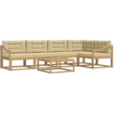 vidaXL Outdoor-Sofagarnitur 6 Stk Weiß und Beige 79 x 79 x 37 cm 3386497 vidaXL Outdoor-Sofagarnitur 6 Stk Weiß und Beige 79 x 79 x 37 cm 3386497