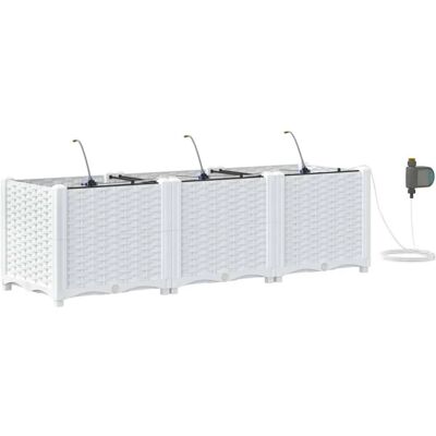 VidaXL Gartentöpfe mit Bewässerungssystem 3 Stück Weiß VidaXL Gartentöpfe mit Bewässerungssystem 3 Stück Weiß