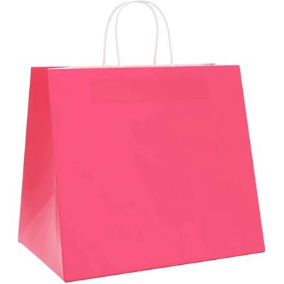 vidaXL Rosa 21x11x36 cm Papiertragetaschen 250 Stk. mit Henkeln - Papiertragetaschen vidaXL Rosa 21x11x36 cm Papiertragetaschen 250 Stk. mit Henkeln - Papiertragetaschen