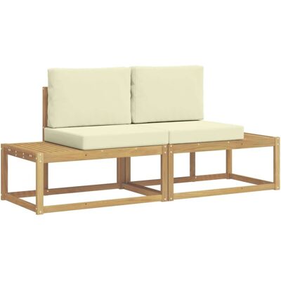 vidaXL Outdoor-Sofagarnitur mit Kissen 2 Stk Weiß und Creme Polyester 3388174 vidaXL Outdoor-Sofagarnitur mit Kissen 2 Stk Weiß und Creme Polyester 3388174