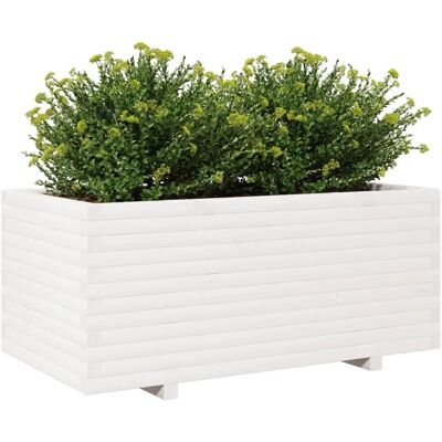 vidaXL Pflanzkübel Weiß 110x60x49.5 cm Massivholz Kiefer - Pflanzkübel vidaXL Pflanzkübel Weiß 110x60x49.5 cm Massivholz Kiefer - Pflanzkübel