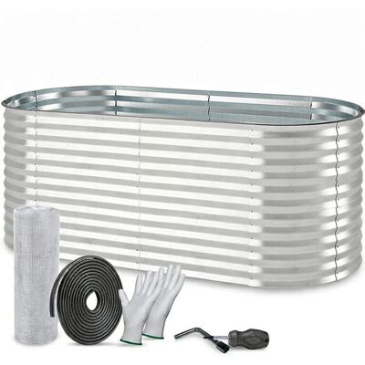 TTL GARDEN Ovales Garten-Hochbeet INSPIRE L 200×100×80 cm – Großes Metall Hochbeet Verzinkt in Silber für Garten TTL GARDEN Ovales Garten-Hochbeet INSPIRE L 200×100×80 cm – Großes Metall Hochbeet Verzinkt in Silber für Garten