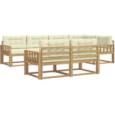 vidaXL Outdoor-Sofagarnitur mit Kissen 6-Tlg Weiß und Creme Polyester 3386579 vidaXL Outdoor-Sofagarnitur mit Kissen 6-Tlg Weiß und Creme Polyester 3386579