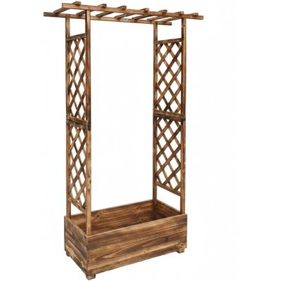 Relaxdays Blumenkasten Tannenholz Geflammt mit Rankgitter und Dach Wetterbeständig 183 cm x 110 cm x 44 cm 9,3 kg Relaxdays Blumenkasten Tannenholz Geflammt mit Rankgitter und Dach Wetterbeständig 183 cm x 110 cm x 44 cm 9,3 kg
