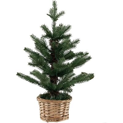 Costway Beleuchteter Mini Weihnachtsbaum & Weidenholztopf & Timer 48cm Costway Beleuchteter Mini Weihnachtsbaum & Weidenholztopf & Timer 48cm