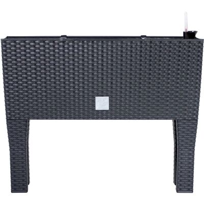 - Hochbeet Rattanoptik 80 cm x 33 cm x 62 cm Anthrazit - Hochbeet Rattanoptik 80 cm x 33 cm x 62 cm Anthrazit
