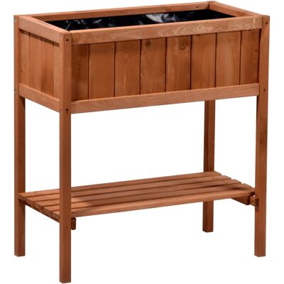 Dobar Hochbeet mit Ablagefläche 76 cm x 40 cm x 80 cm Braun Dobar Hochbeet mit Ablagefläche 76 cm x 40 cm x 80 cm Braun