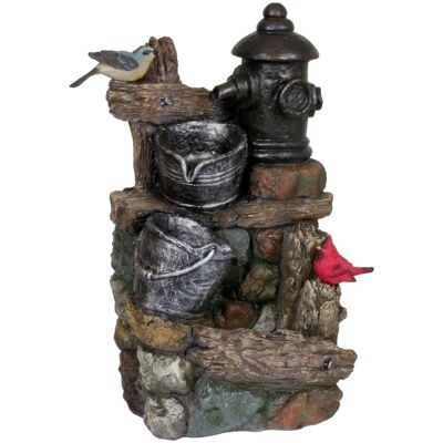 DELUKE Brunnen KONRAD Holz-/Stein-Optik Kunststoff Braungrau 60x36x25cm Gartendeko Teichdeko DELUKE Brunnen KONRAD Holz-/Stein-Optik Kunststoff Braungrau 60x36x25cm Gartendeko Teichdeko