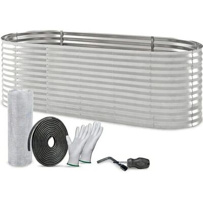 TTL GARDEN Ovales Garten-Hochbeet SPIRIT L 240×80×80 cm – Großes Metall Hochbeet Verzinkt in Silber für Garten & Terrasse TTL GARDEN Ovales Garten-Hochbeet SPIRIT L 240×80×80 cm – Großes Metall Hochbeet Verzinkt in Silber für Garten & Terrasse