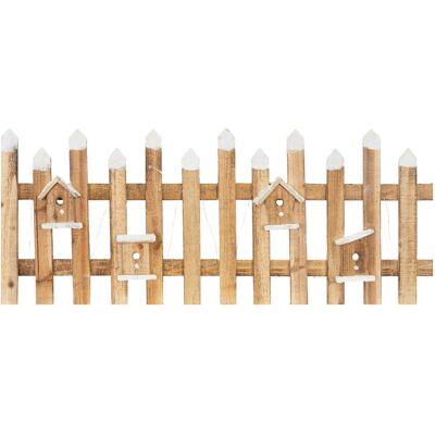 ECD Germany Dekorative Weihnachtszaun mit LED, Braun - Dekoratives Zaun ECD Germany Dekorative Weihnachtszaun mit LED, Braun - Dekoratives Zaun