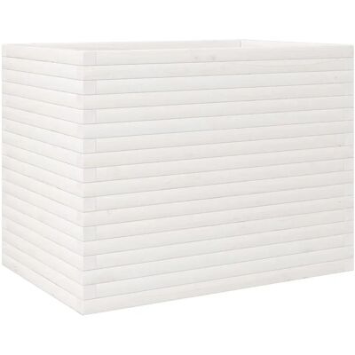vidaXL Weiße Gartenschale 90x60x68,5 cm Massives Kiefernholz - Garten Pflanztopf vidaXL Weiße Gartenschale 90x60x68,5 cm Massives Kiefernholz - Garten Pflanztopf