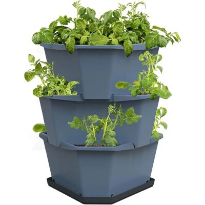 Gusta Garden Kartoffelturm Paul Potato Hochbeet 3 Etagen mit Untersetzer Blau Gusta Garden Kartoffelturm Paul Potato Hochbeet 3 Etagen mit Untersetzer Blau