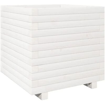 vidaXL Gartentrog Weiß 50x50x49,5 cm Massives Kiefernholz vidaXL Gartentrog Weiß 50x50x49,5 cm Massives Kiefernholz