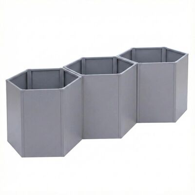 MCW 3er-Set Hochbeet P64 Stahl 77x264x100cm Grau MCW 3er-Set Hochbeet P64 Stahl 77x264x100cm Grau