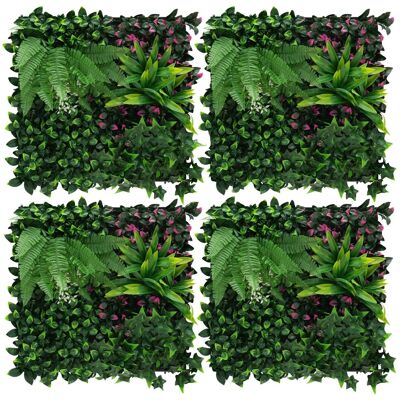 ECD Germany Künstliche Pflanzenwand Indoor Outdoor Kunstpflanzen Wand 4er Set 50x50 cm Grün Jungle Fern ECD Germany Künstliche Pflanzenwand Indoor Outdoor Kunstpflanzen Wand 4er Set 50x50 cm Grün Jungle Fern