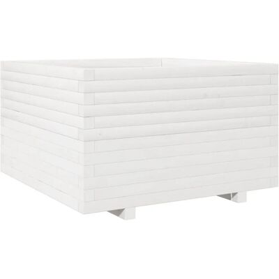 vidaXL Weiße Gartenfioriera 80x80x49,5 cm Massives Kiefernholz vidaXL Weiße Gartenfioriera 80x80x49,5 cm Massives Kiefernholz