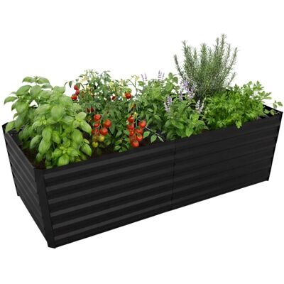 Relaxdays Hochbeet Metall Schwarz Wetterfest 57 cm x 180 cm x 90 cm 18 kg Relaxdays Hochbeet Metall Schwarz Wetterfest 57 cm x 180 cm x 90 cm 18 kg