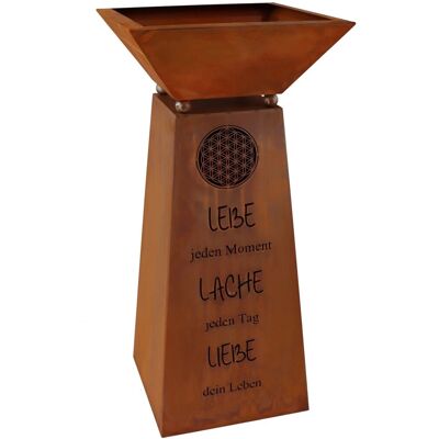 Rostikal Blume des Lebens Säule 57 cm Cortenstahl Pflanzsäule mit Schale Spruch Wetterfest Rostikal Blume des Lebens Säule 57 cm Cortenstahl Pflanzsäule mit Schale Spruch Wetterfest