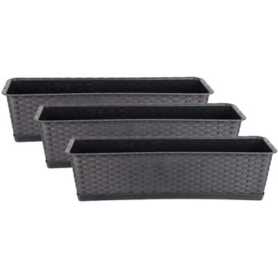 BigDean 3er Set Blumenkasten Mit Untersetzer 60 Cm Lang Rattan Optik Anthrazit Aus PP Kunststoff Balkon Pflanzkasten Schmal Balkonkasten BigDean 3er Set Blumenkasten mit Untersetzer 60 cm,ang Rattan-Optik anthrazit - aus PP-Kunststoff - Balkon Pflanzkaste BigDean 3er Set Blumenkasten Mit Untersetzer 60 Cm Lang Rattan Optik Anthrazit Aus PP Kunststoff Balkon Pflanzkasten Schmal Balkonkasten BigDean 3er Set Blumenkasten mit Untersetzer 60 cm,ang Rattan-Optik anthrazit - aus PP-Kunststoff - Balkon Pflanzkaste