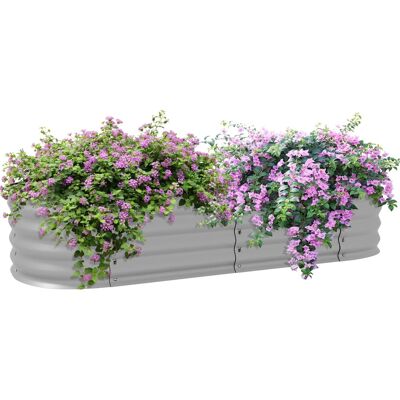Outsunny Garten-Bett Verzinktes Metall Silber 150L x 62B x 30Hcm Outsunny Garten-Bett Verzinktes Metall Silber 150L x 62B x 30Hcm
