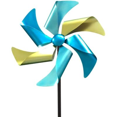 Lex Windrad Windspiel Metall Gartendeko Balkon Terrasse Erdspieß Petrol Blau Gelb Lex Windrad Windspiel Metall Gartendeko Balkon Terrasse Erdspieß Petrol Blau Gelb