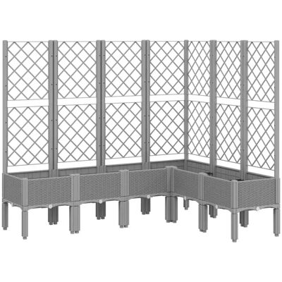 vidaXL Pflanzkübel mit Rankgitter Hellgrau 160x120x142 cm PP 367937 vidaXL Pflanzkübel mit Rankgitter Hellgrau 160x120x142 cm PP 367937