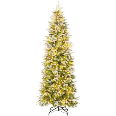 Costway Weihnachtsbaum mit 350 Led-Lichtern & 75 Tannenzapfen 225 cm Costway Weihnachtsbaum mit 350 Led-Lichtern & 75 Tannenzapfen 225 cm