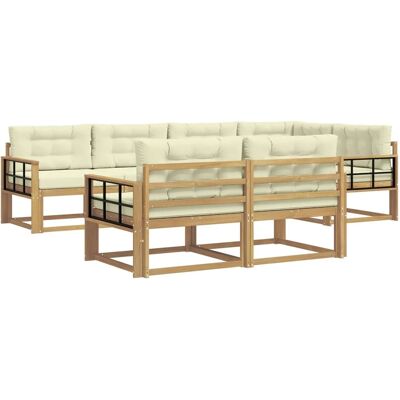 vidaXL Outdoor-Sofagarnitur mit Kissen 6-Tlg Weiß und Creme Polyester 3386594 vidaXL Outdoor-Sofagarnitur mit Kissen 6-Tlg Weiß und Creme Polyester 3386594