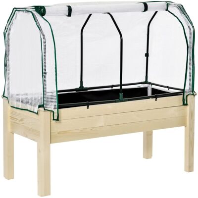 Outsunny Hochbeet Aufrollbare Folienabdeckung Tannenholz 121L x 55B x 117H cm Naturholz Outsunny Hochbeet Aufrollbare Folienabdeckung Tannenholz 121L x 55B x 117H cm Naturholz