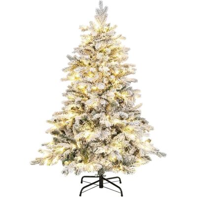 Costway Weihnachtsbaum mit 120 Warmweißen Led-Lichtern Weiß 135 cm Costway Weihnachtsbaum mit 120 Warmweißen Led-Lichtern Weiß 135 cm