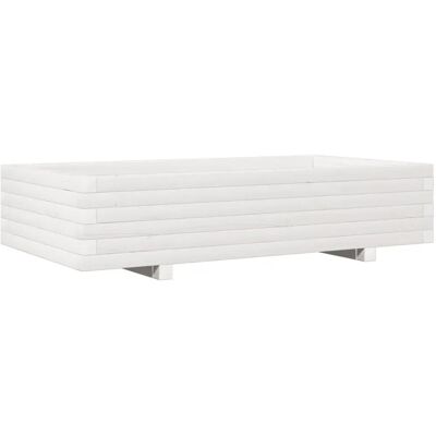vidaXL Gartenpflanzer Weiße 110x60x26,5 cm Massives Kiefernholz - Gartenpflanzer vidaXL Gartenpflanzer Weiße 110x60x26,5 cm Massives Kiefernholz - Gartenpflanzer