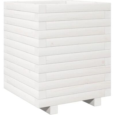 vidaXL Gartenkübel Weiß 40x40x49,5 cm Massives Kiefernholz - Gartenkübel vidaXL Gartenkübel Weiß 40x40x49,5 cm Massives Kiefernholz - Gartenkübel
