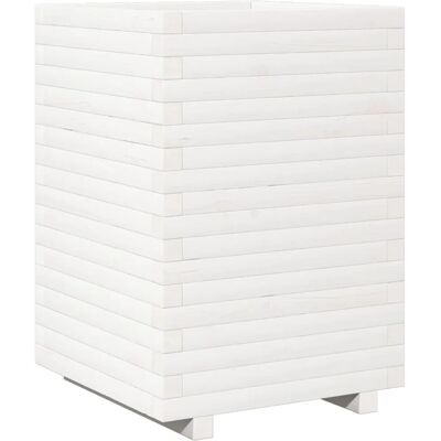 vidaXL Blumenkübel Weiß 50x50x72 cm Massives Kiefernholz - Garten Blumenkübel vidaXL Blumenkübel Weiß 50x50x72 cm Massives Kiefernholz - Garten Blumenkübel