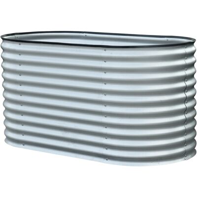 Floraworld Hochbeet Welle 160 cm x 80 cm x 82 cm Silber Floraworld Hochbeet Welle 160 cm x 80 cm x 82 cm Silber