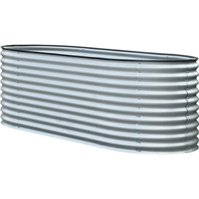 Floraworld Hochbeet Welle 240 cm x 80 cm x 82 cm Silber Floraworld Hochbeet Welle 240 cm x 80 cm x 82 cm Silber