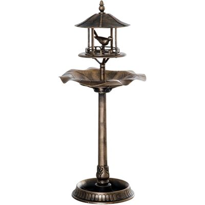 Outsunny Vogeltränke mit Blumenkübel Kunststoff Gold Ø50 × 113Hcm Outsunny Vogeltränke mit Blumenkübel Kunststoff Gold Ø50 × 113Hcm