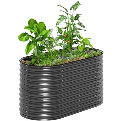 Outsunny Hochbeet Stahl Dunkelgrau 160L x 80B x 80H cm Outsunny Hochbeet Stahl Dunkelgrau 160L x 80B x 80H cm