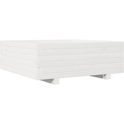 vidaXL Pflanzkübel Massivholz Kiefer Weiß 70x70x26.5 cm - Pflanzkübel vidaXL Pflanzkübel Massivholz Kiefer Weiß 70x70x26.5 cm - Pflanzkübel