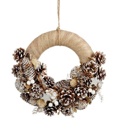 Mica Decorations Kranz Declan 9 cm x Ø 34 cm Weiß Mica Decorations Kranz Declan 9 cm x Ø 34 cm Weiß