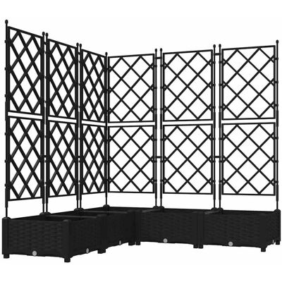 vidaXL Gartentopf mit Rankgitter - Moderner mattschwarzer Look - 120x120x125.5 cm vidaXL Gartentopf mit Rankgitter - Moderner mattschwarzer Look - 120x120x125.5 cm