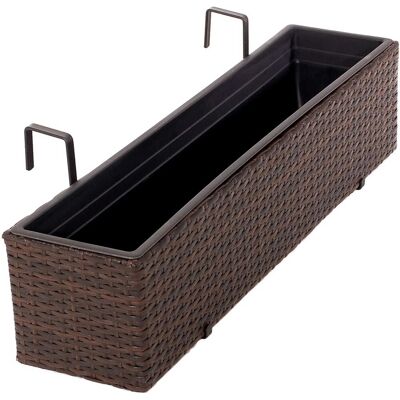 Vivanno Blumenkasten Balkoni 80 cm x 19 cm x 20 cm Braun Vivanno Blumenkasten Balkoni 80 cm x 19 cm x 20 cm Braun