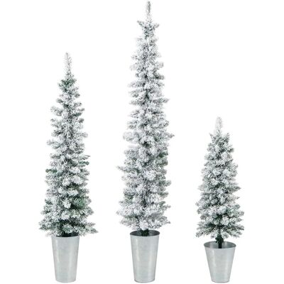 Costway 3er Weihnachtsbaum Künstlich Grün und Weiß 90 & 120 & 150 cm Costway 3er Weihnachtsbaum Künstlich Grün und Weiß 90 & 120 & 150 cm