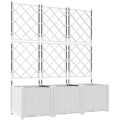 Vidaxl Weiße Pflanzgefäße mit Rankhilfe 3 Stück 120x40x143 cm - Pflanzgefäß mit Unterstützung Vidaxl Weiße Pflanzgefäße mit Rankhilfe 3 Stück 120x40x143 cm - Pflanzgefäß mit Unterstützung