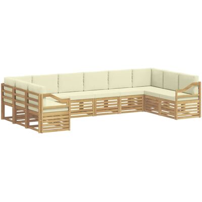 vidaXL Outdoor-Sofagarnitur mit Kissen 10-Tlg Weiß und Creme Polyester 3392600 vidaXL Outdoor-Sofagarnitur mit Kissen 10-Tlg Weiß und Creme Polyester 3392600