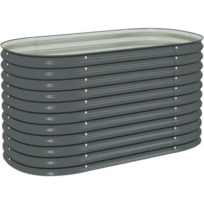 vidaXL Hochbeet 160x80x81 cm - Verzinkter Stahl - Grau vidaXL Hochbeet 160x80x81 cm - Verzinkter Stahl - Grau